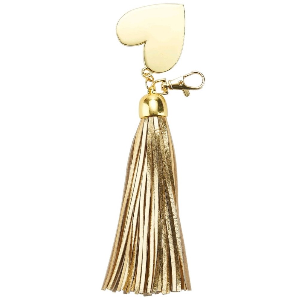Gold Heart Tassel Bag Charm/ Keychain